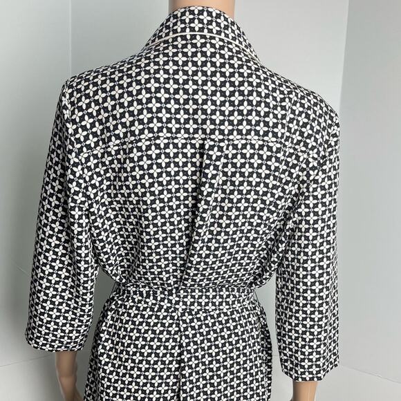 Top Shop Retro Geometric Print Belted Wrap Mini Dress - Picture 9 of 12
